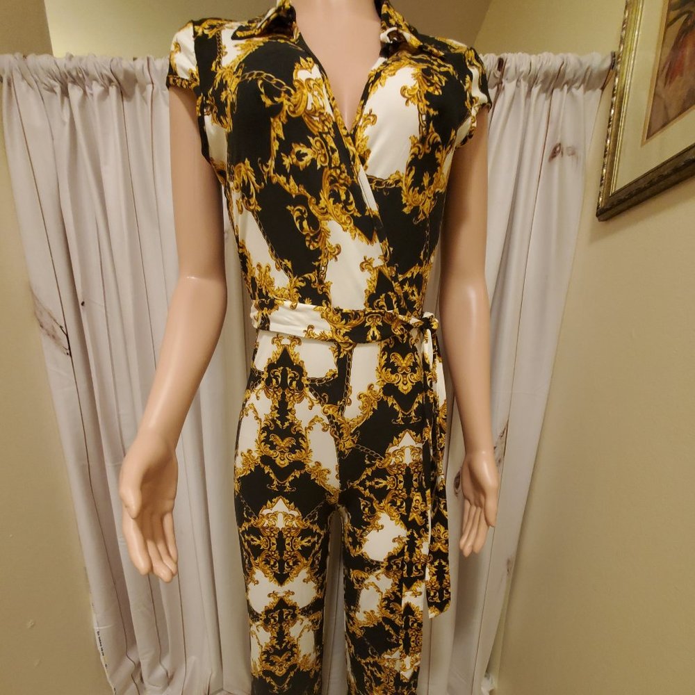 Black and Gold Pant Jumpsuip